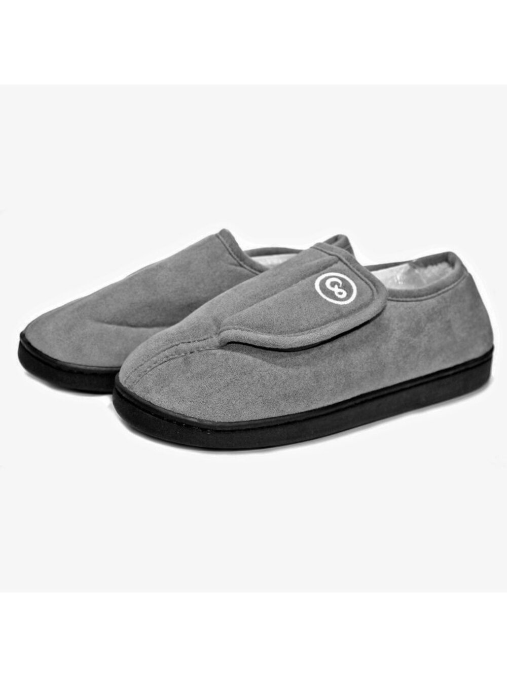 HARENCE Womens Slippers Memory Foam Fur Lined Warm Indoor Gray Size 10/11- 42/43